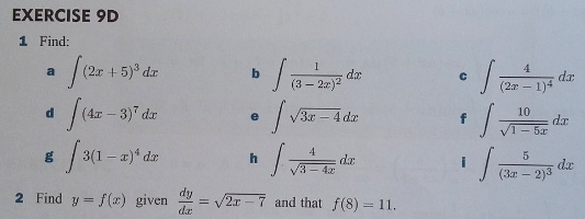 Integration exercises